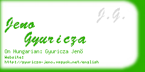 jeno gyuricza business card